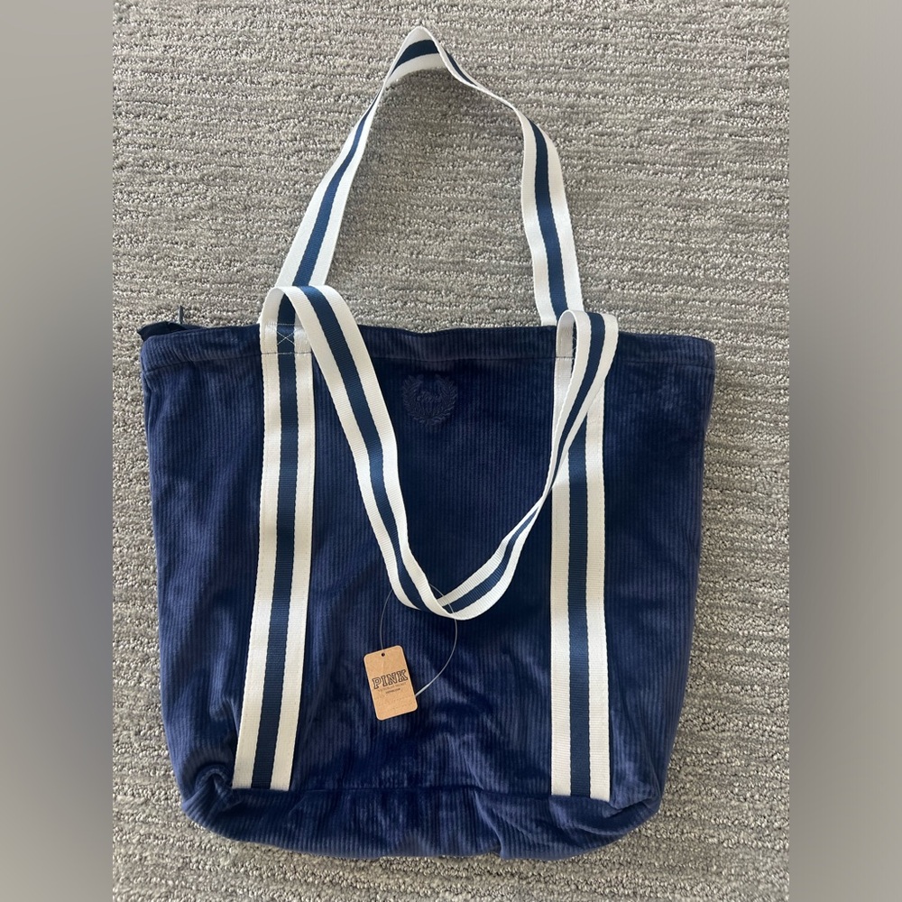 Victoria’s Secret Pink Navy Velvet Tote Bag